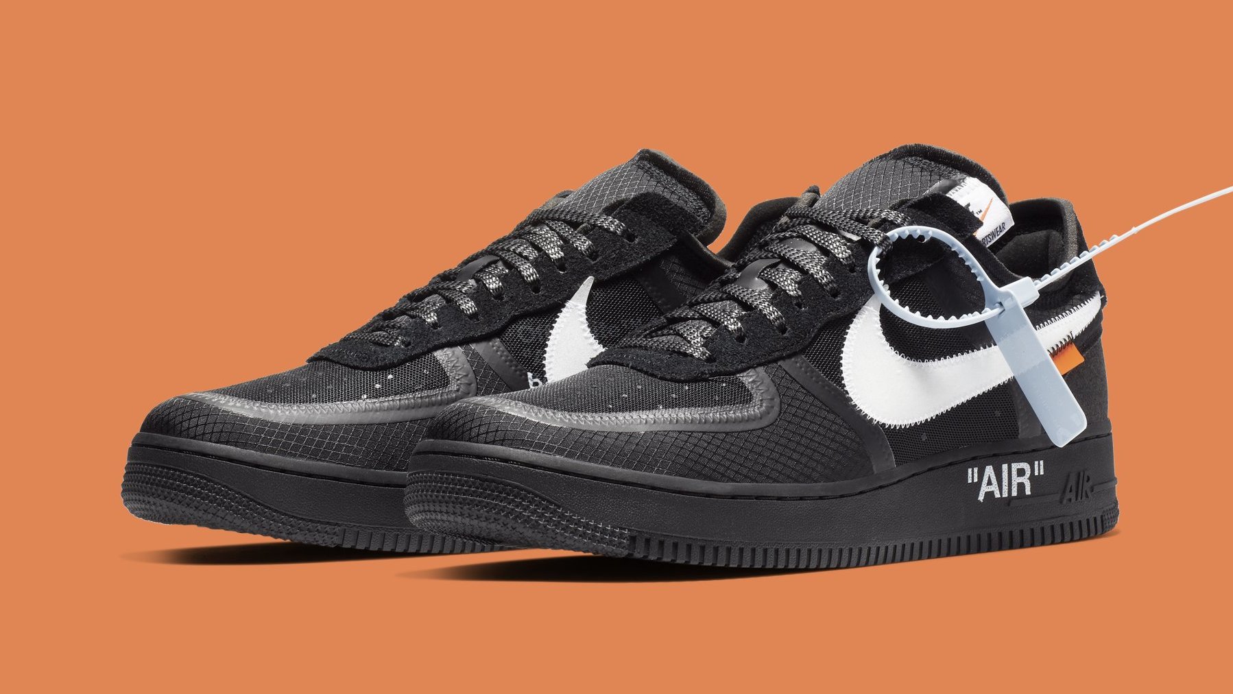 Off-White x Nike Air Force 1 Low 'Black/White' AO4606-001 Release