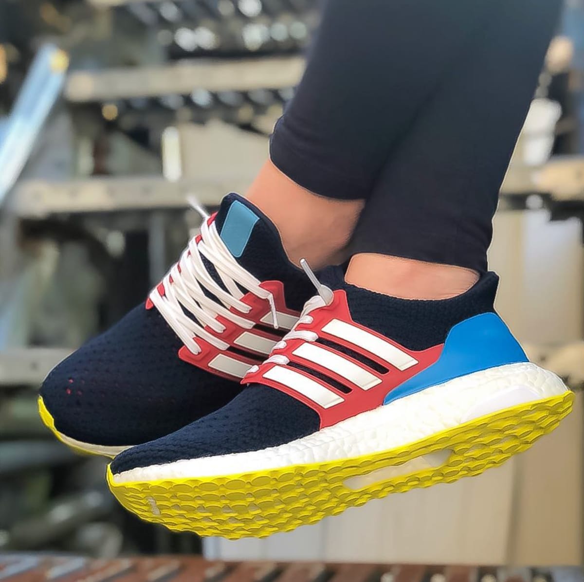 miAdidas Ultra Boost Clima Collegiate Navy Scarlet White Solar Blue Shock Yellow - MiAdidas 