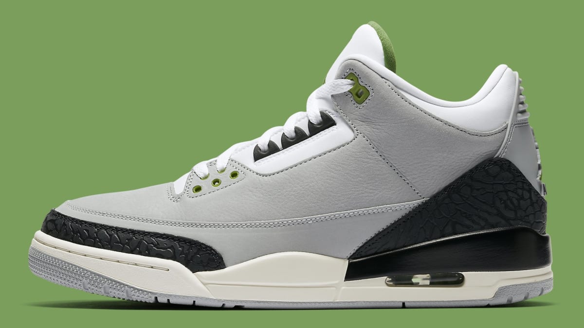 jordan 3s green and grey