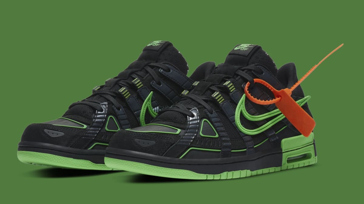 rubber dunk off white green strike