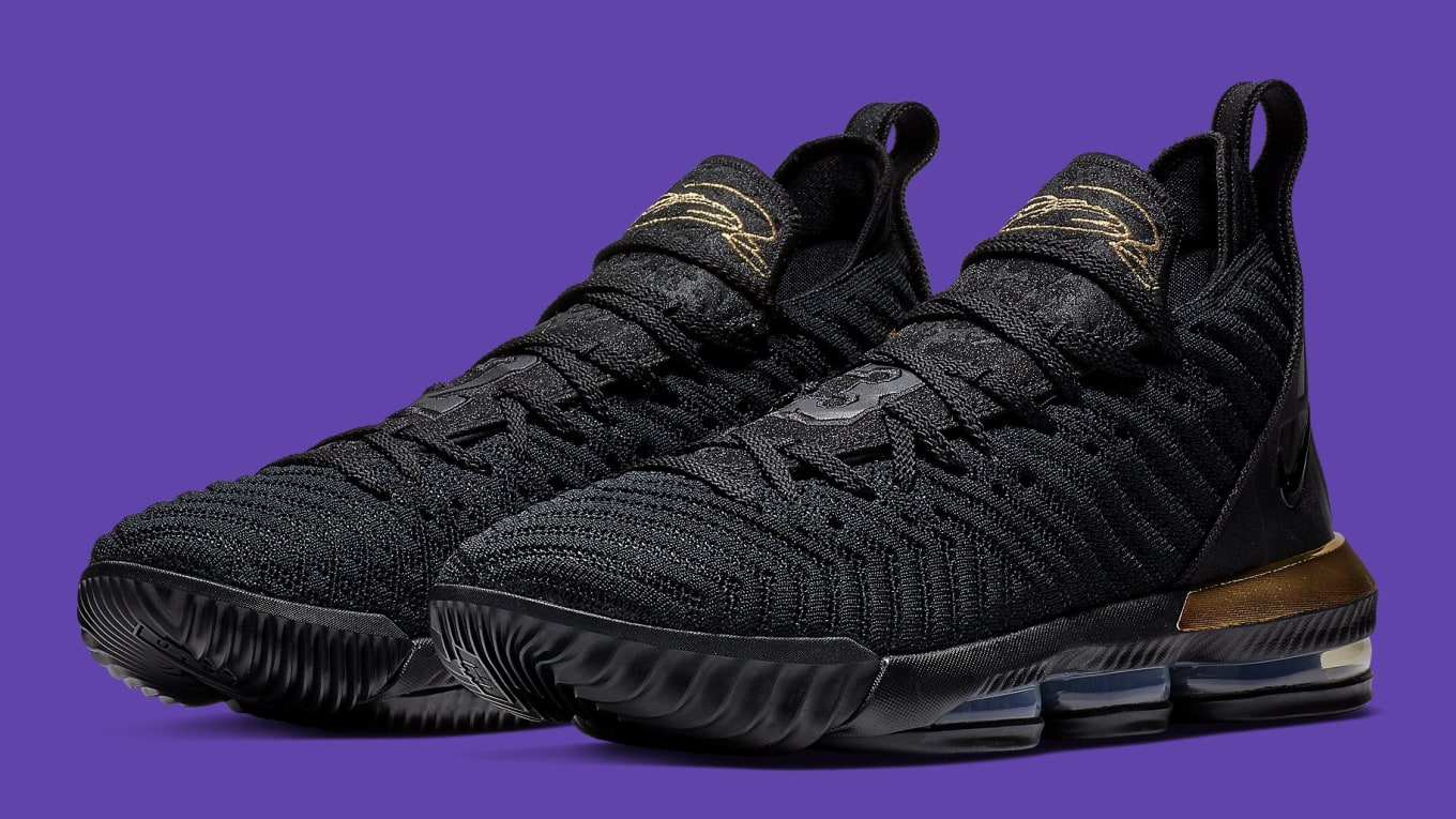 black and gold lebron 16s