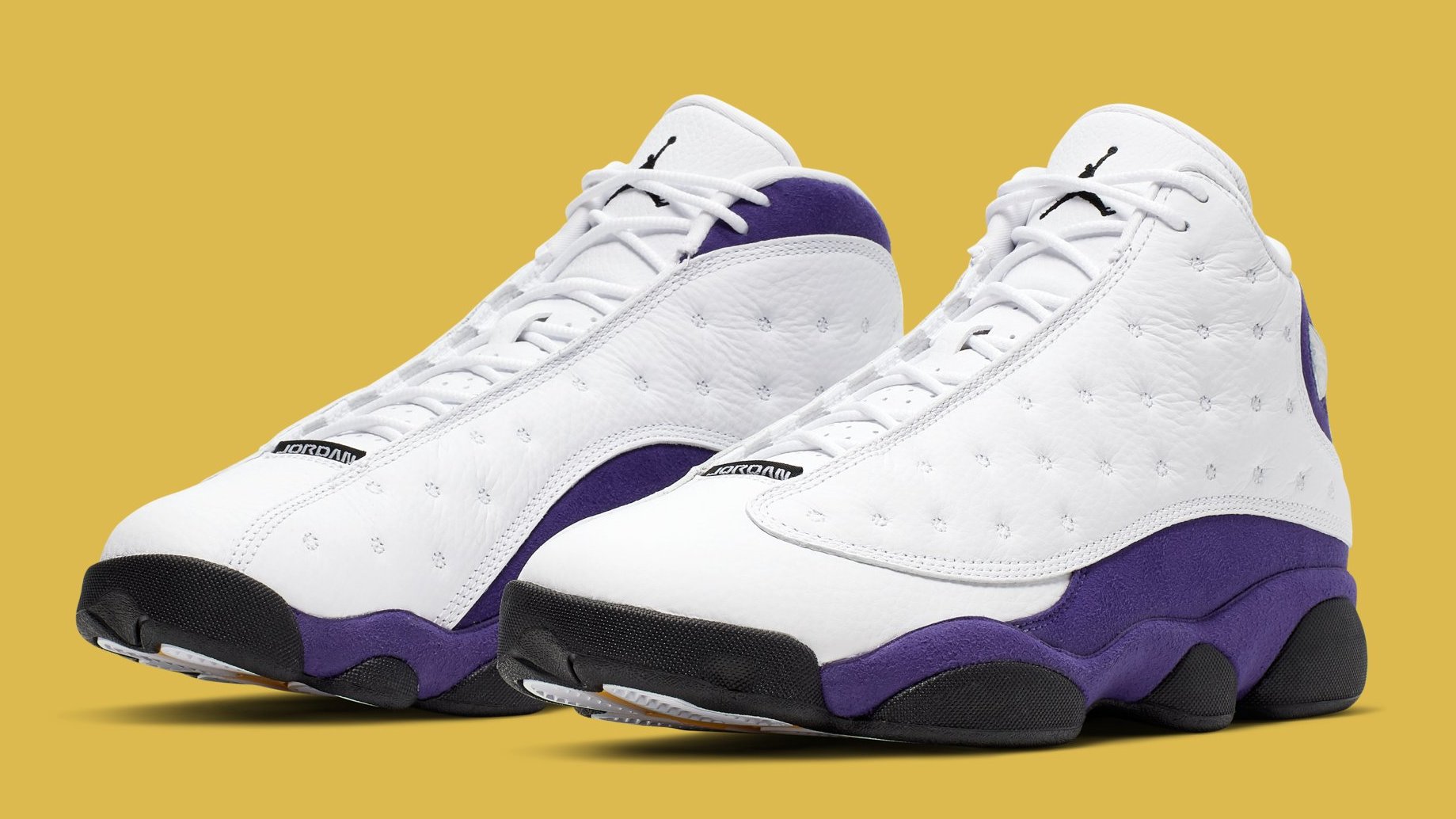 Air Jordan 13 Lakers White Black Court Purple University Gold 414571 105 Release Date Sole Collector