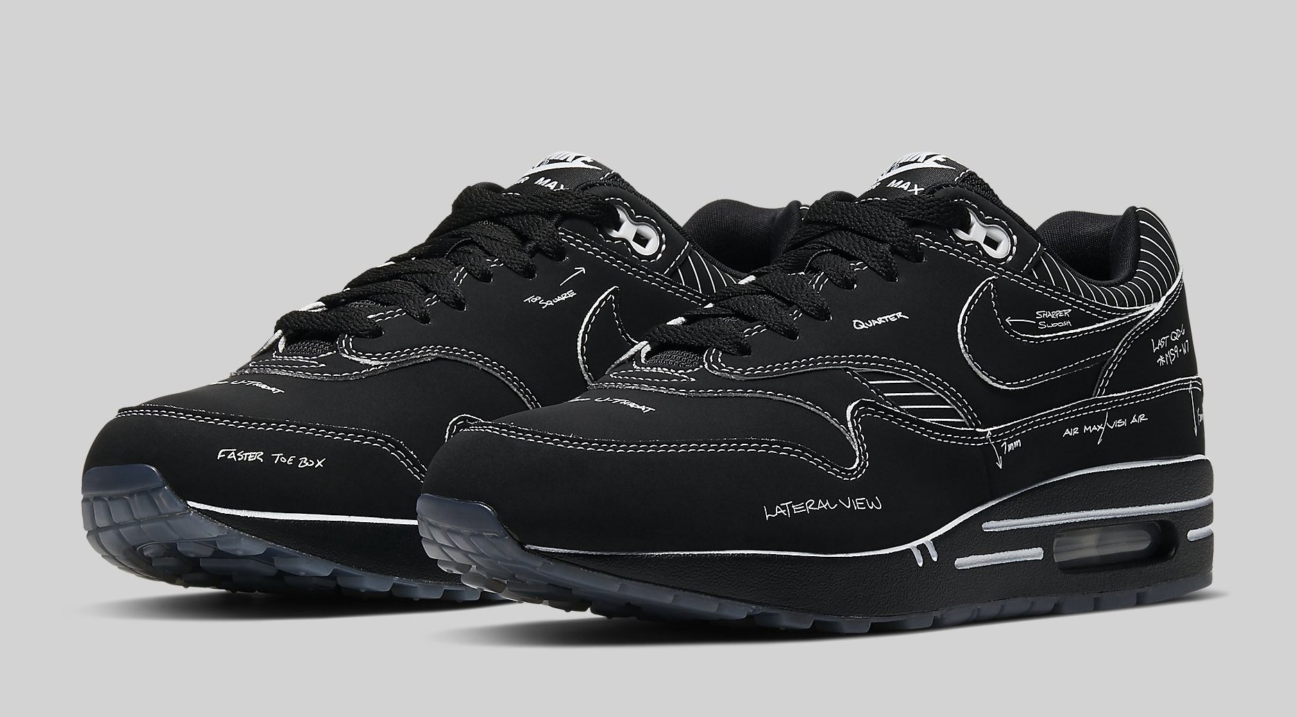 Nike Air Max 1 Tinker Hatfield Schematic Black Aug. 9, 2019 Release Date Sole Collector