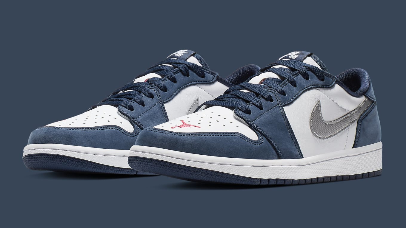 Nike SB x Air Jordan 1 Low 'Dark Powder Blue/White' 'Midnight Navy/Metallic  Silver/White' Release Date | Sole Collector