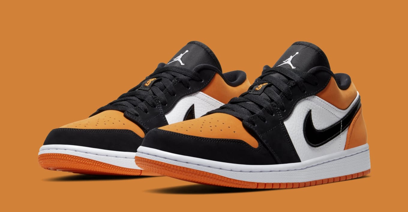 jordan 1 orange and black and white