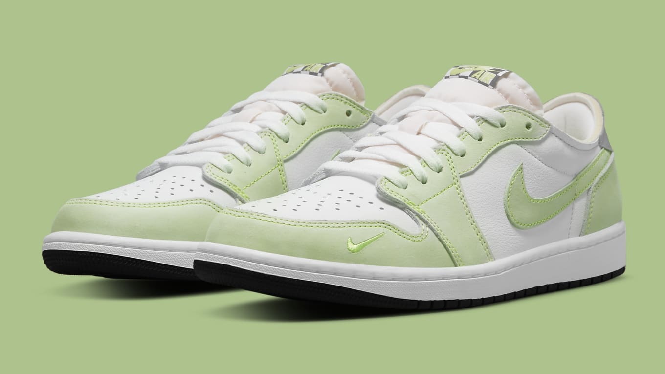 green and white jordans low