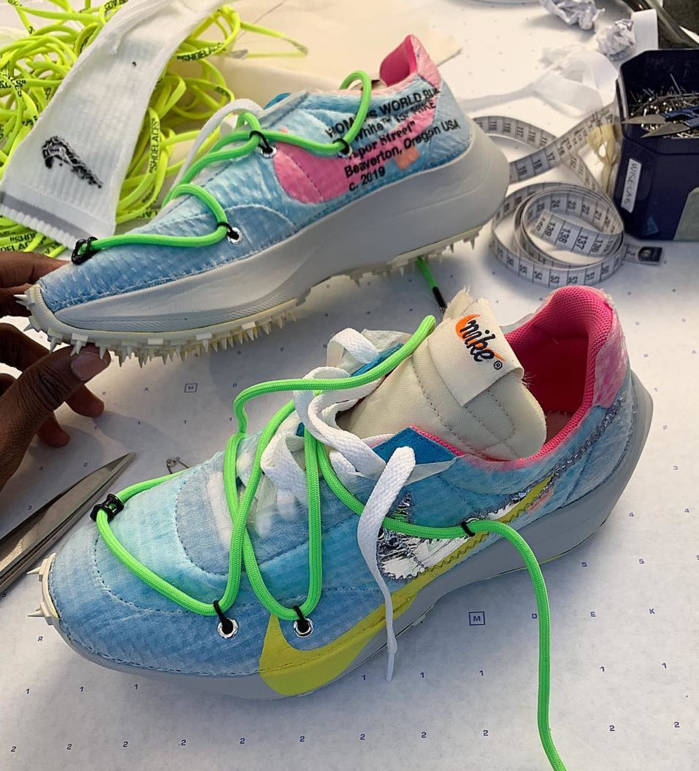 off white nike vapor street on feet