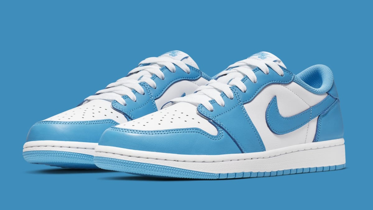 blue and white jordans low top