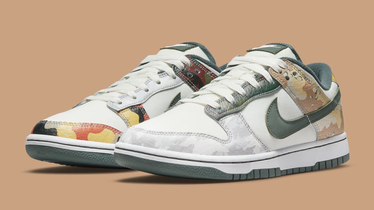 nike dunk low sail multi camo mens stores