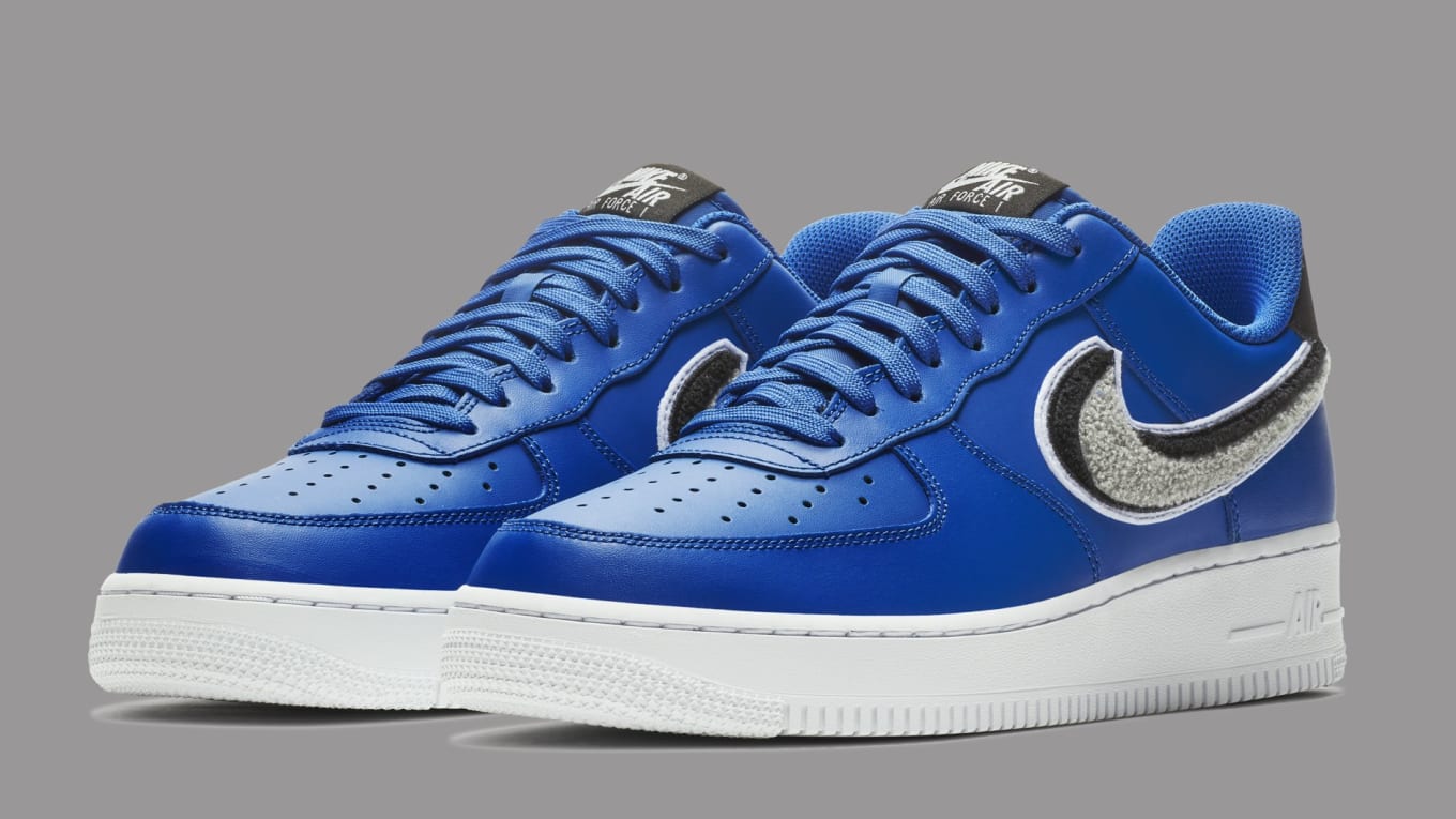 air force 1 black blue swoosh