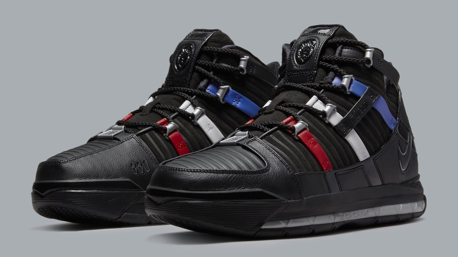 Nike LeBron 3 QS Black Red White Blue Release Date DO9354 001 Pair