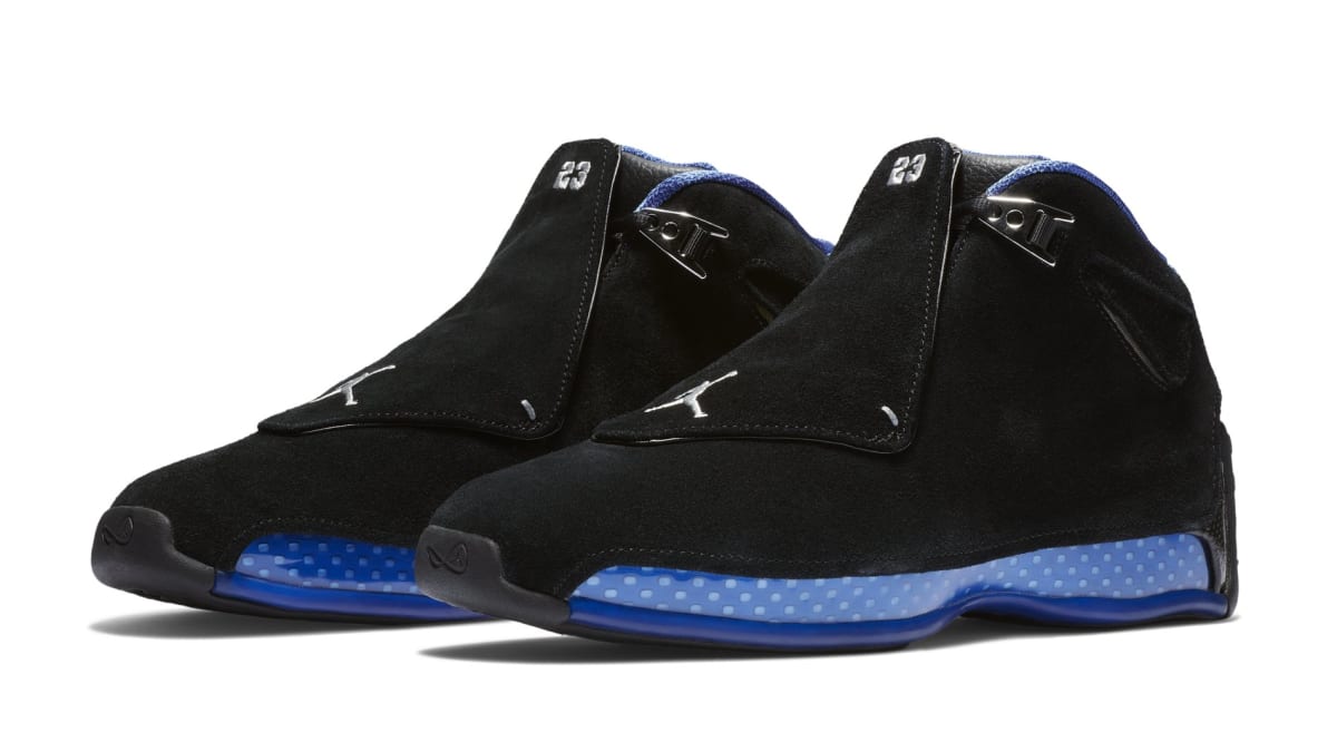 Air Jordan 18 'Black/Metallic Silver-Sport Royal' AA2494 ...