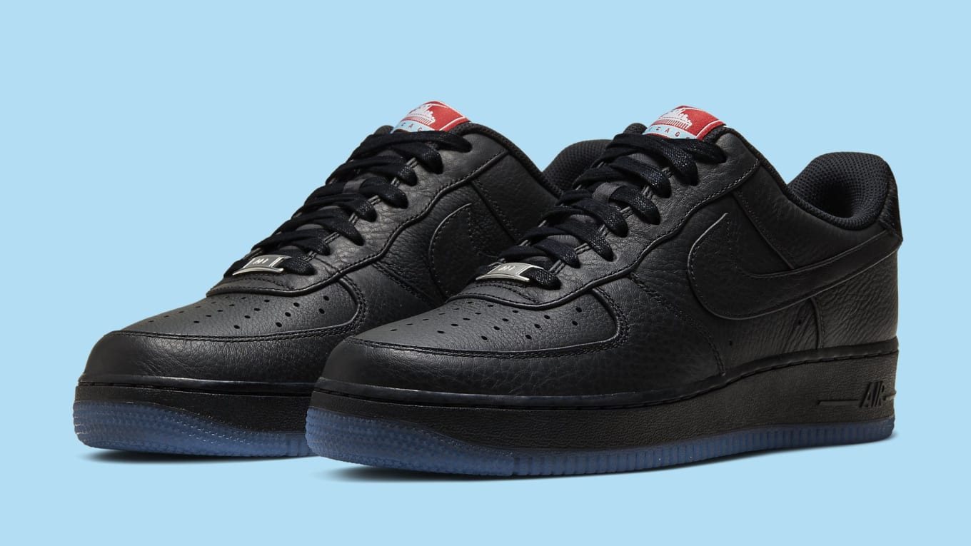 black air forces with red tongue