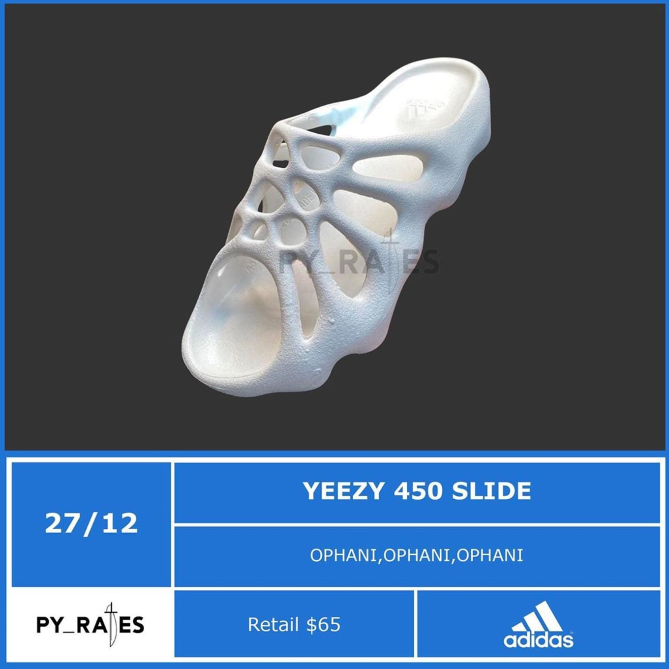 Adidas Yeezy 450 Slide 'Ophani' Release 