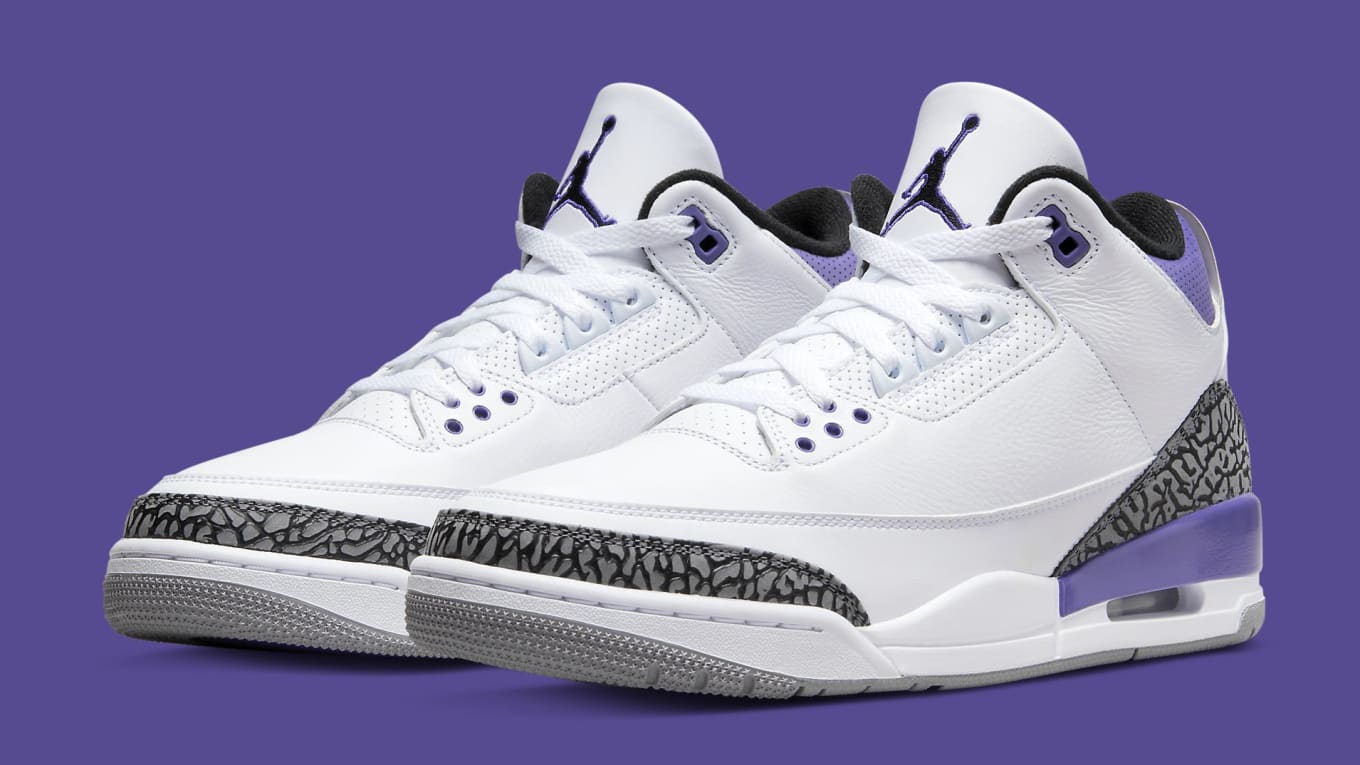 Air Jordan 3 III White Purple Black 