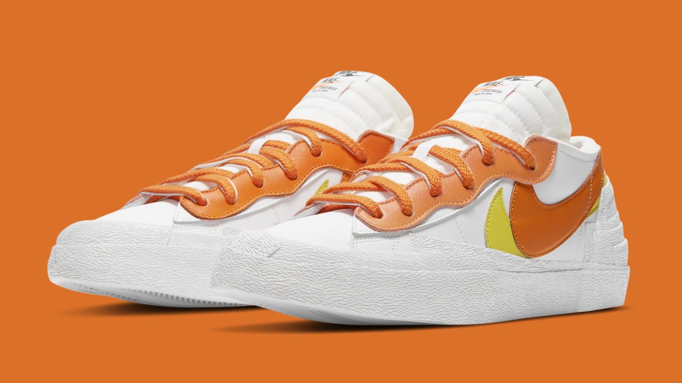 Sacai X Nike Blazer Low Classic Green Magma Orange Release Date Sole Collector