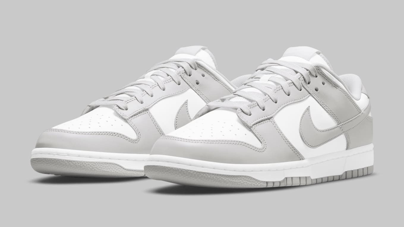 White and grey low dunks