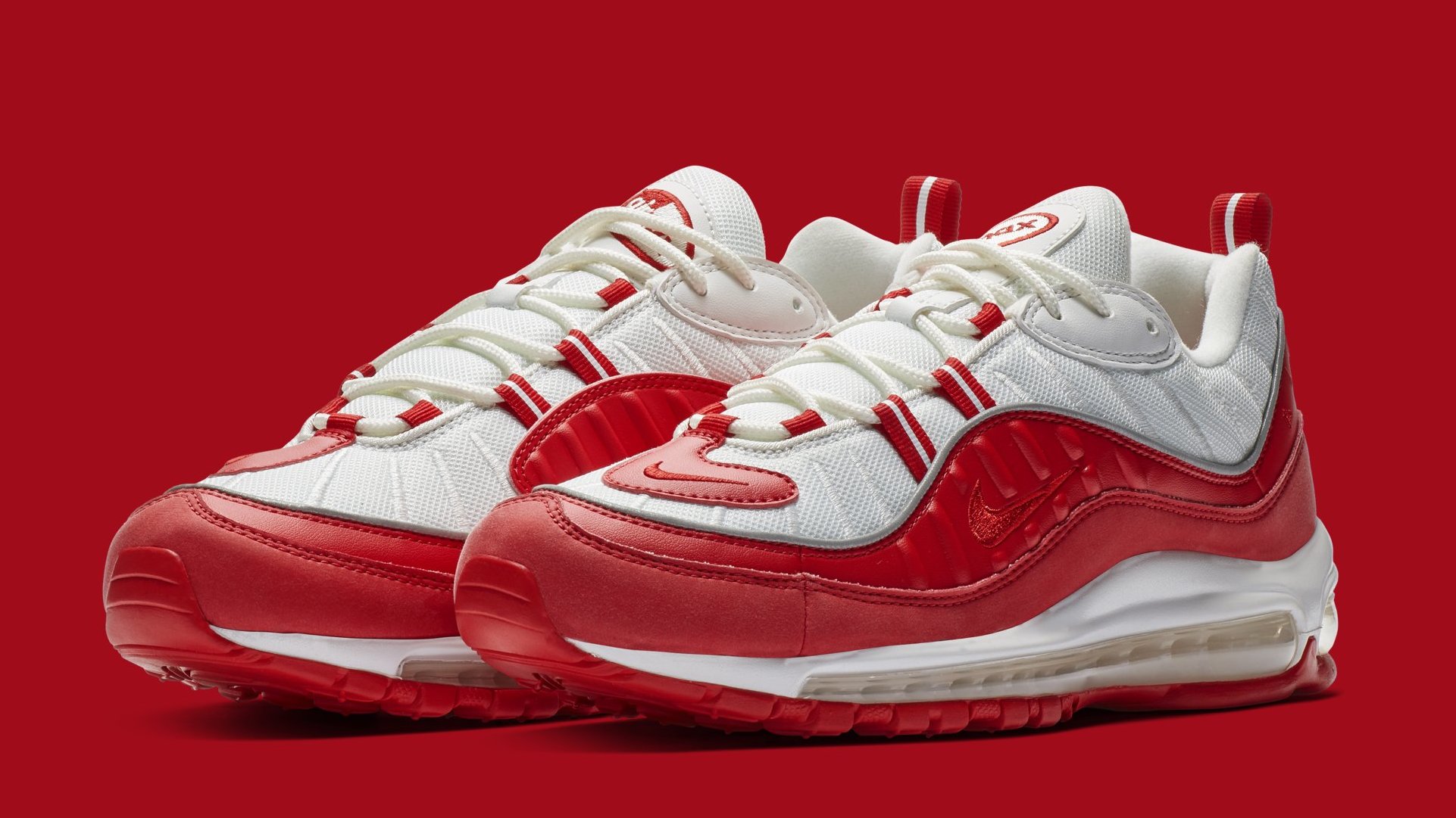 air max 98 university red on feet