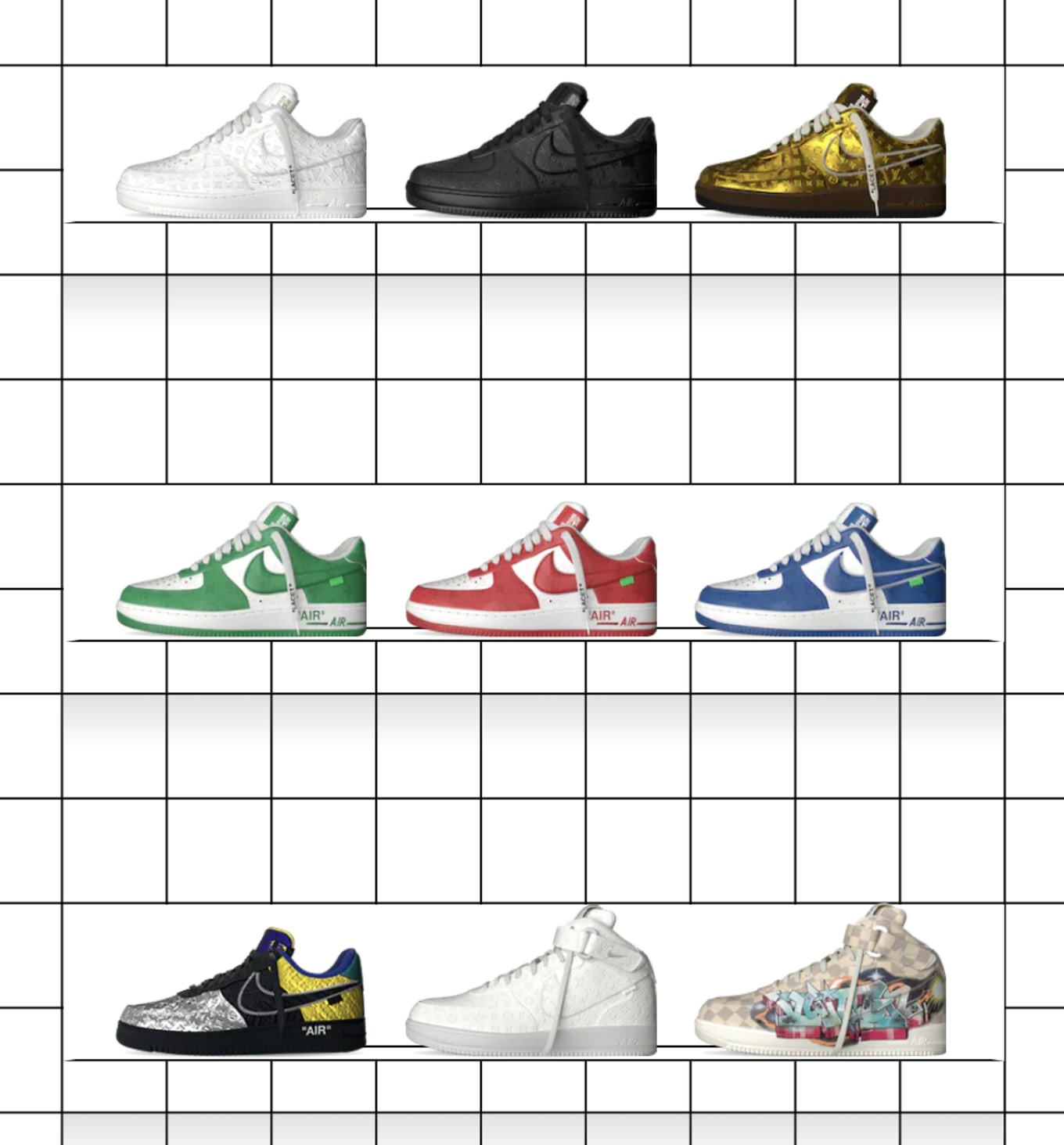 lv nike air force