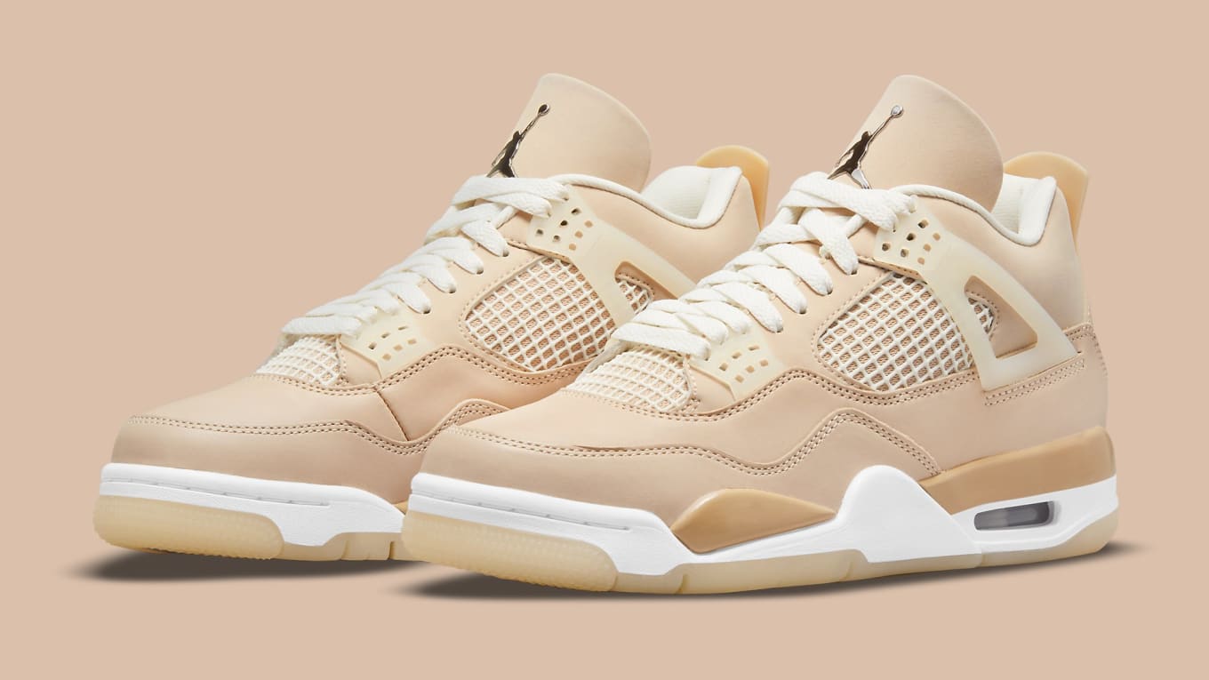 white and peach jordans