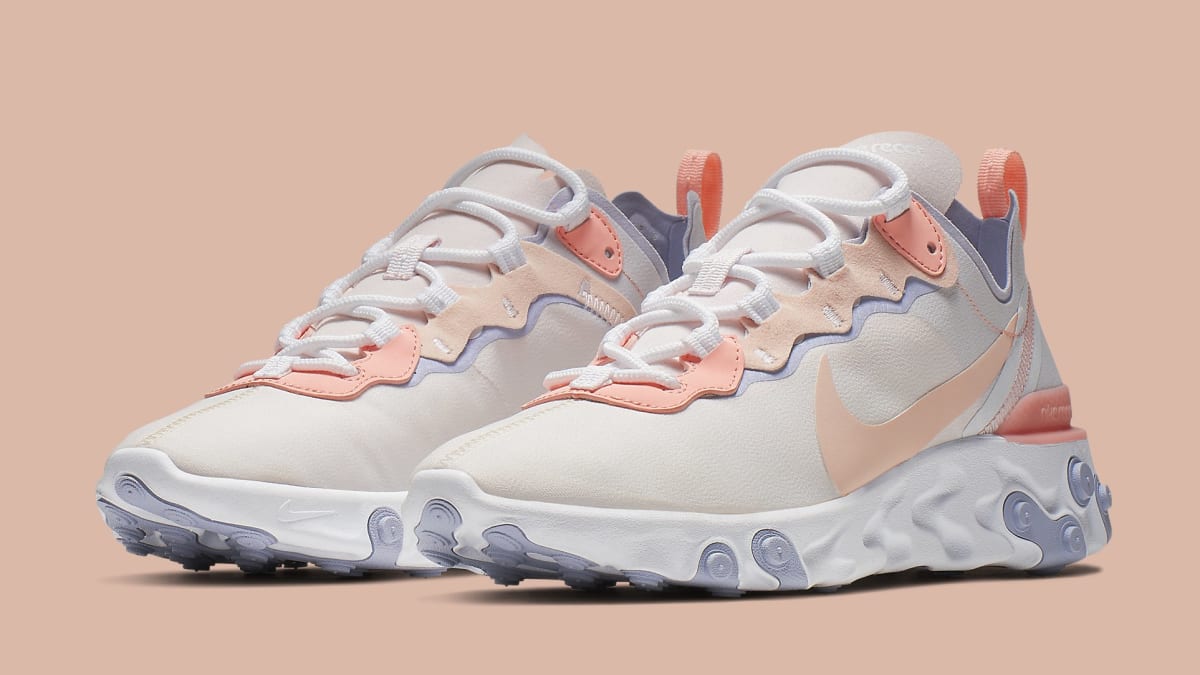 nike react element 55 pink and white