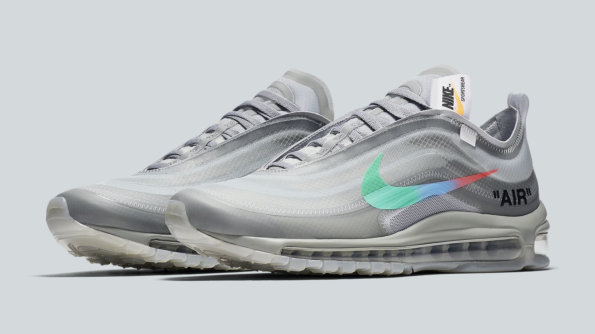 Off-White x Nike Air Max 97 Off-White Wolf Grey White Menta Release Date  AJ4585-101 | Sole Collector