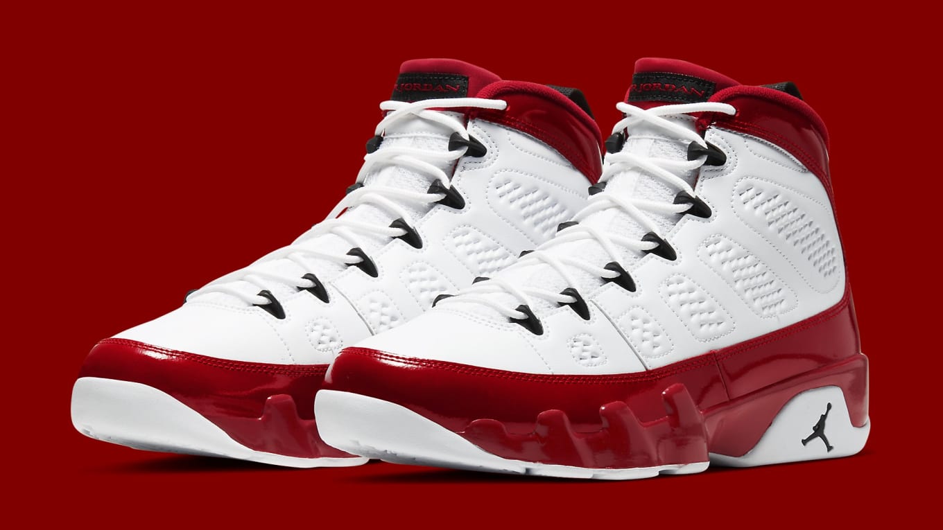 jordan 9's red and white