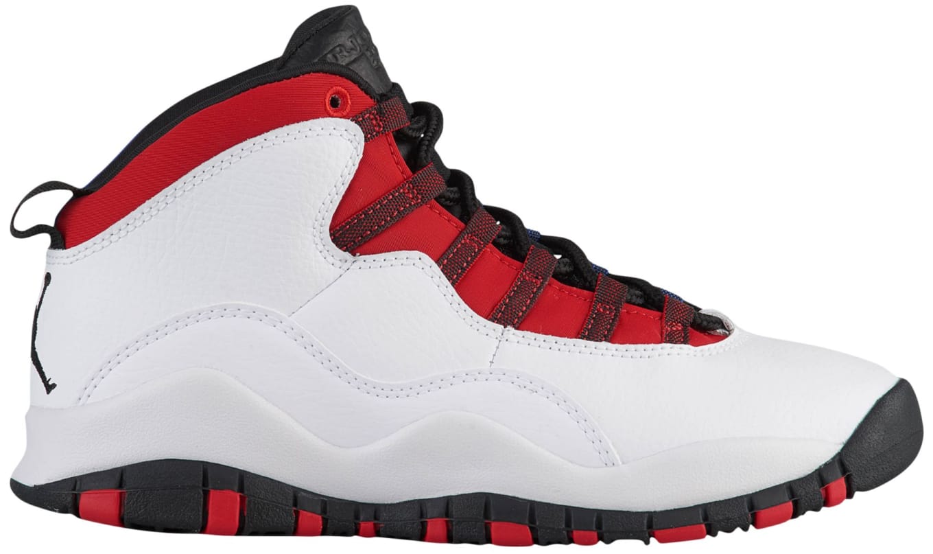 white blue and red jordan 10