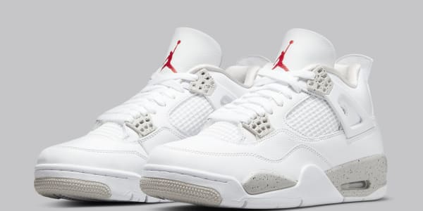 white and red jordans 4