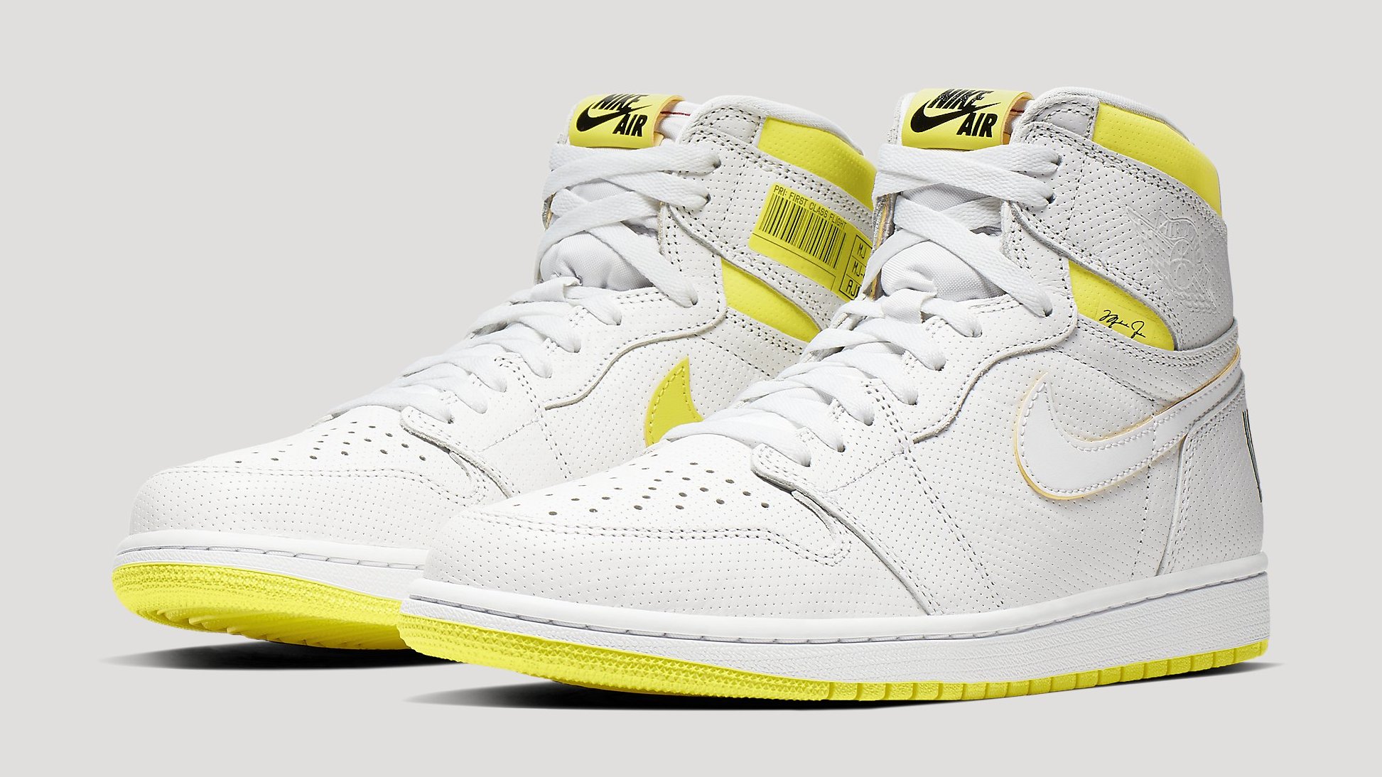 yellow black and white jordan 1s