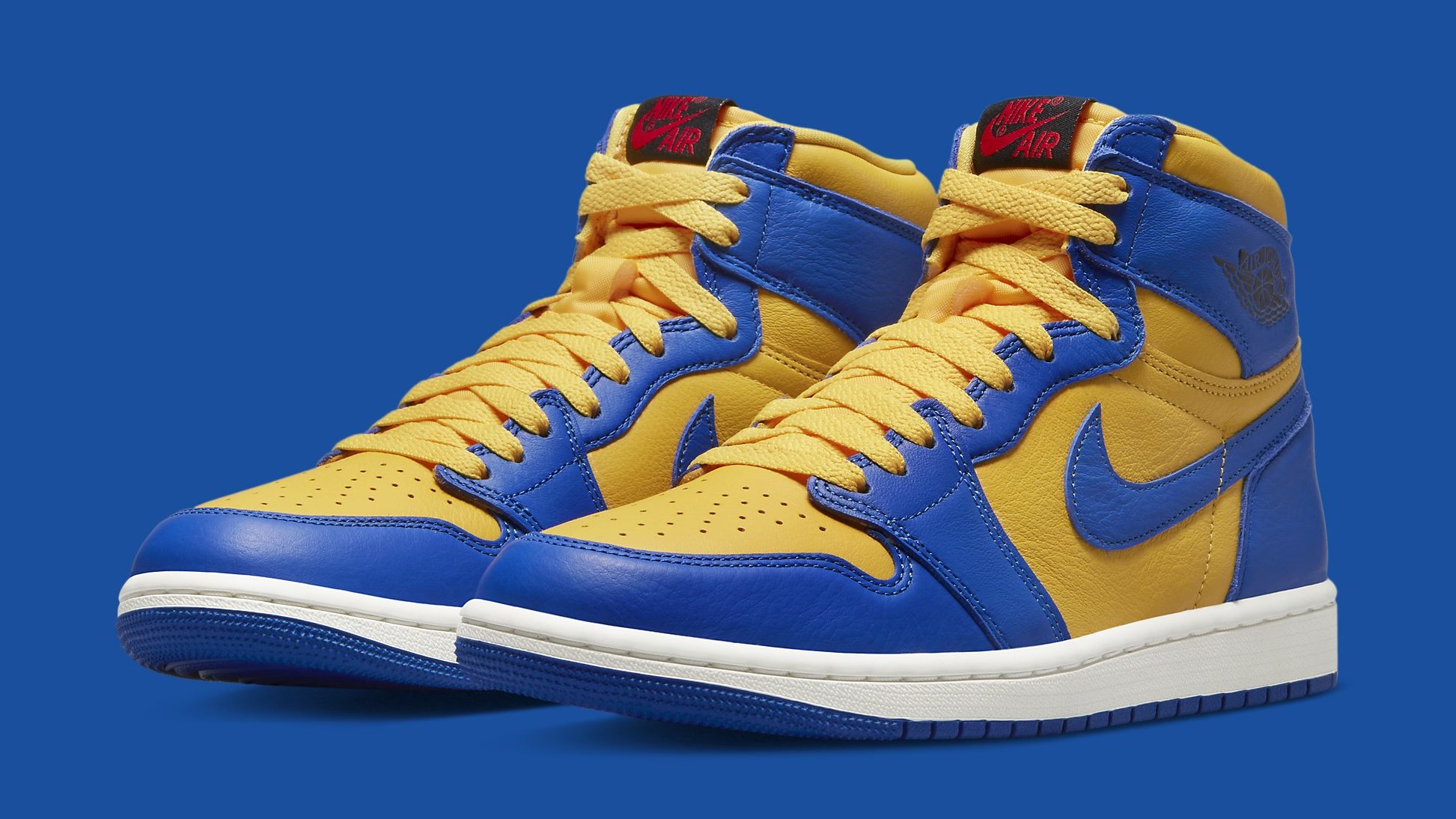 blue yellow and red jordans