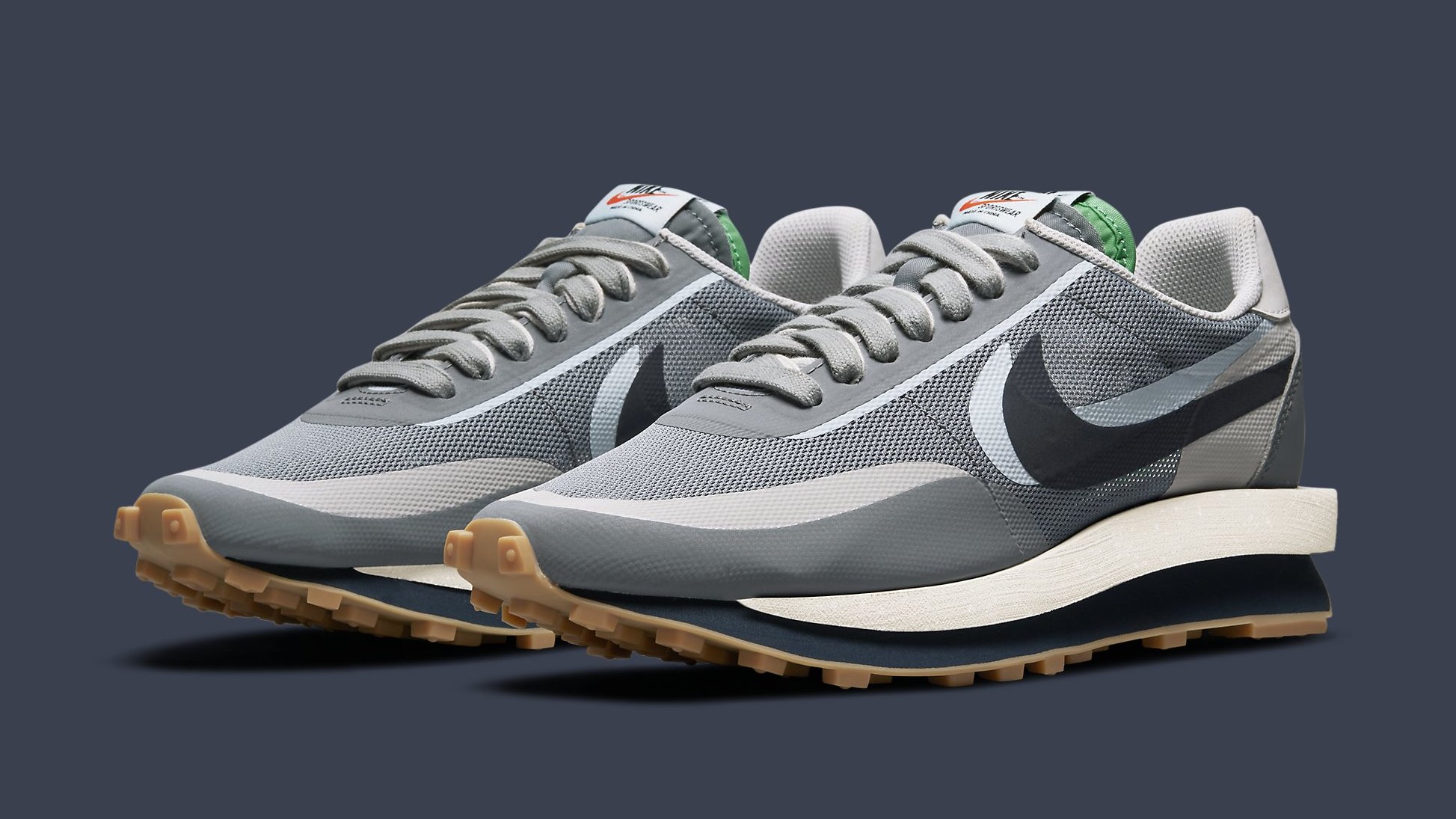 Clot x Sacai x Nike LDWaffle Grey Kiss of Death 2 Release Date DH3114-001 |  Sole Collector