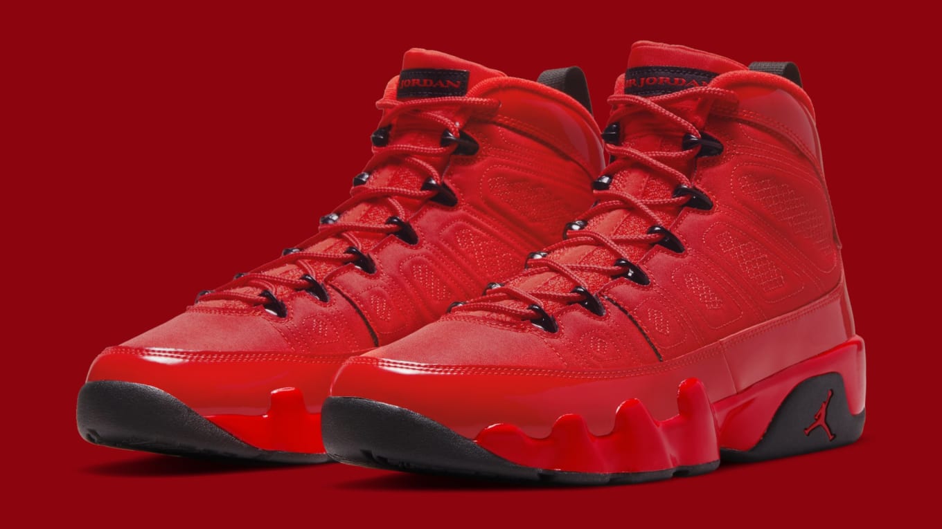 black grey and red jordan 9