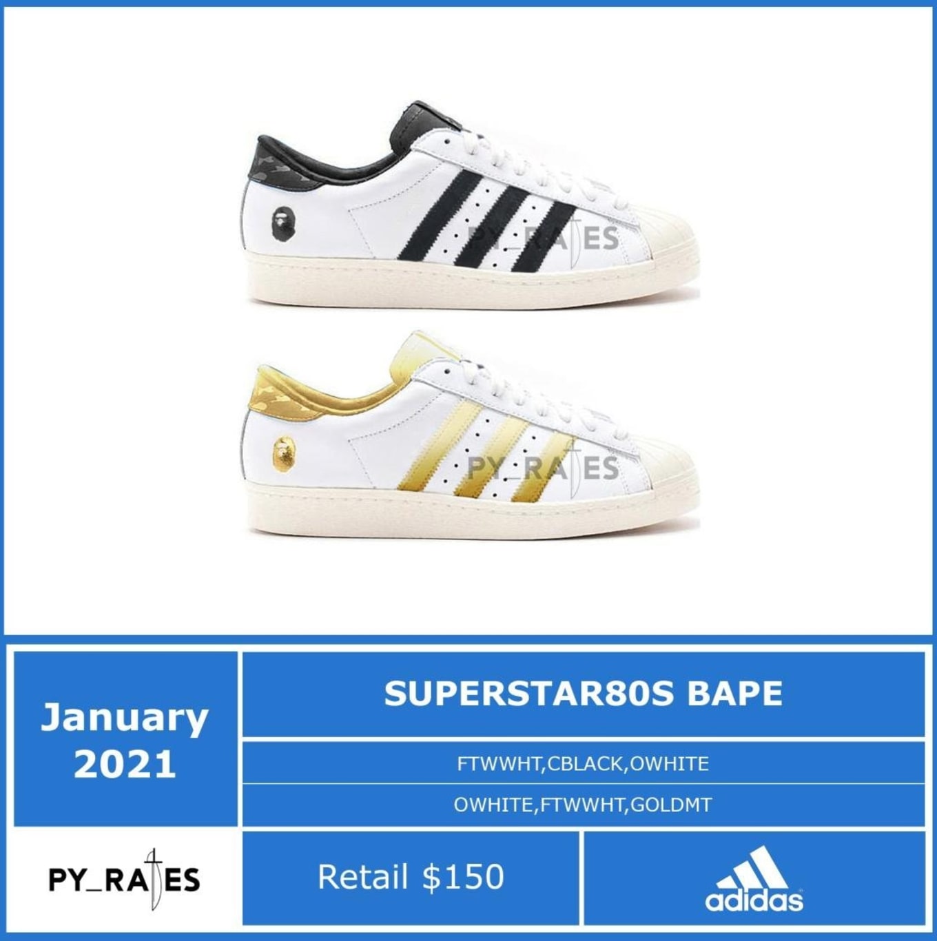 Download Free Bape X Adidas Superstar 80s Release Date Sole Collector PSD Mockups.