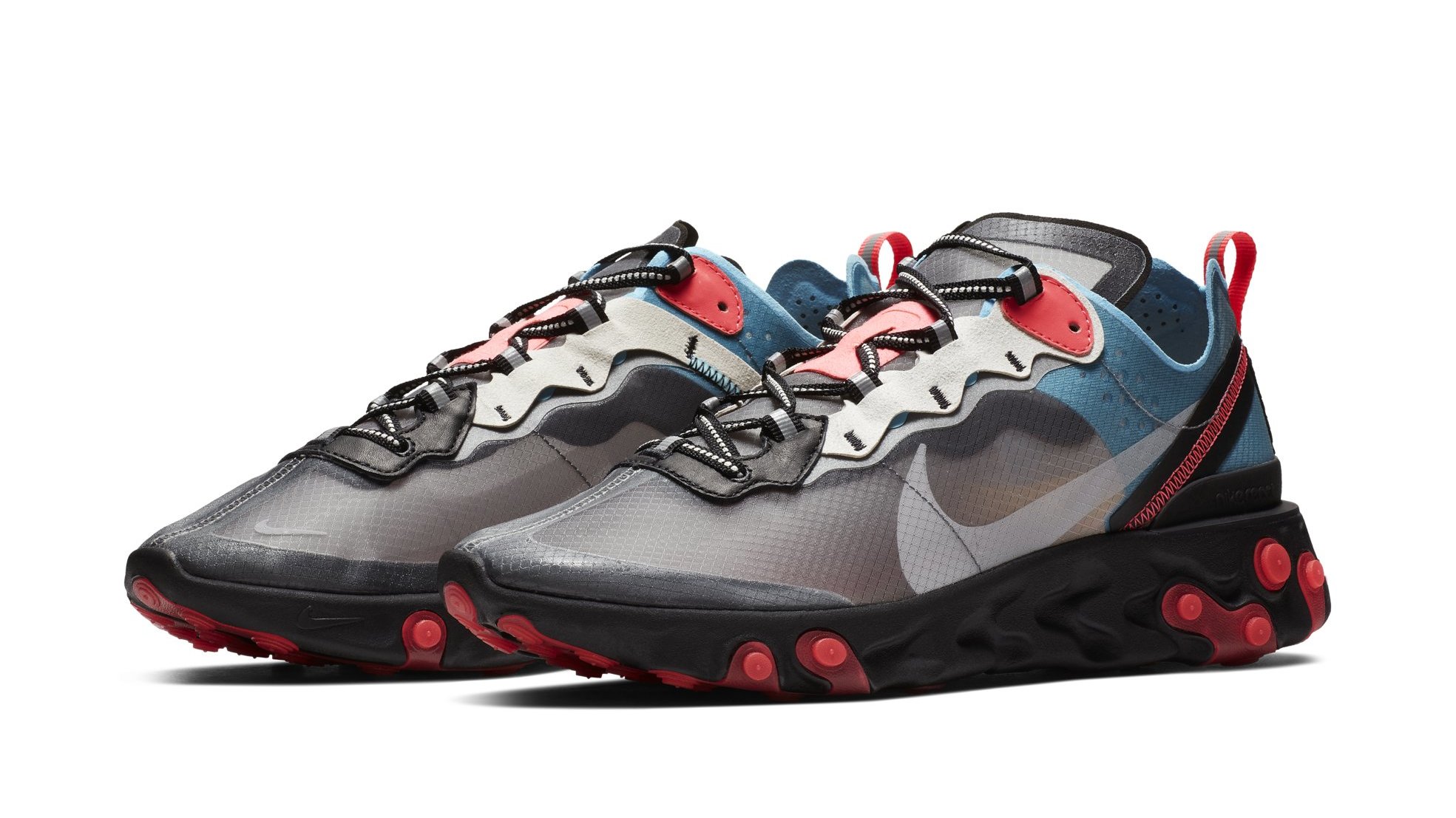 Nike React Element 87 'Black/Cool Grey/Blue Chill/Solar Red' AQ1090-006​​​​​​​ Release | Sole Collector