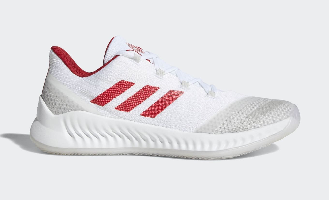 red and white james harden shoes