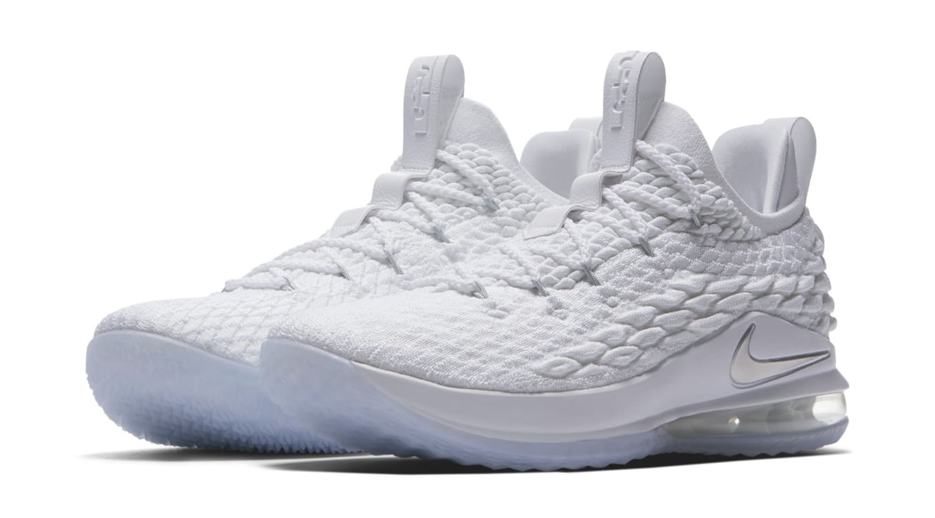 lebron 15 low white metallic