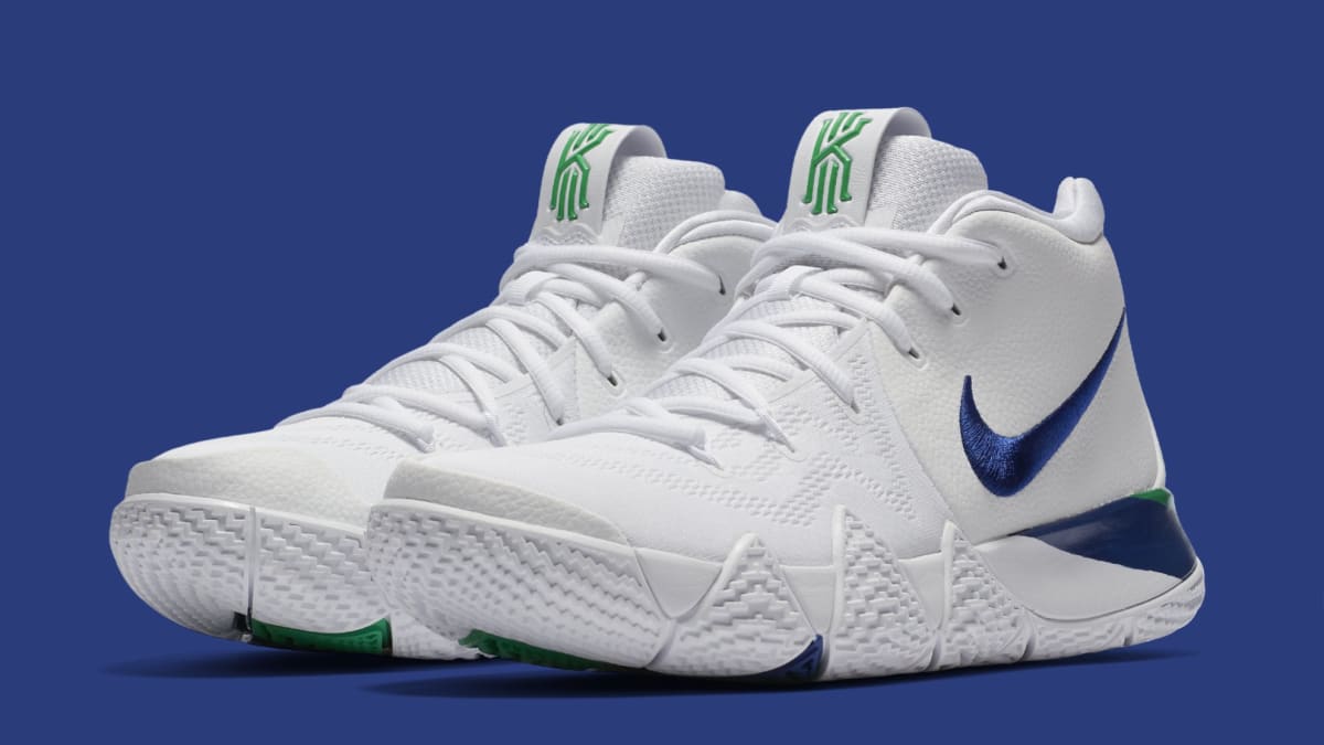 kyrie 4 navy blue and white