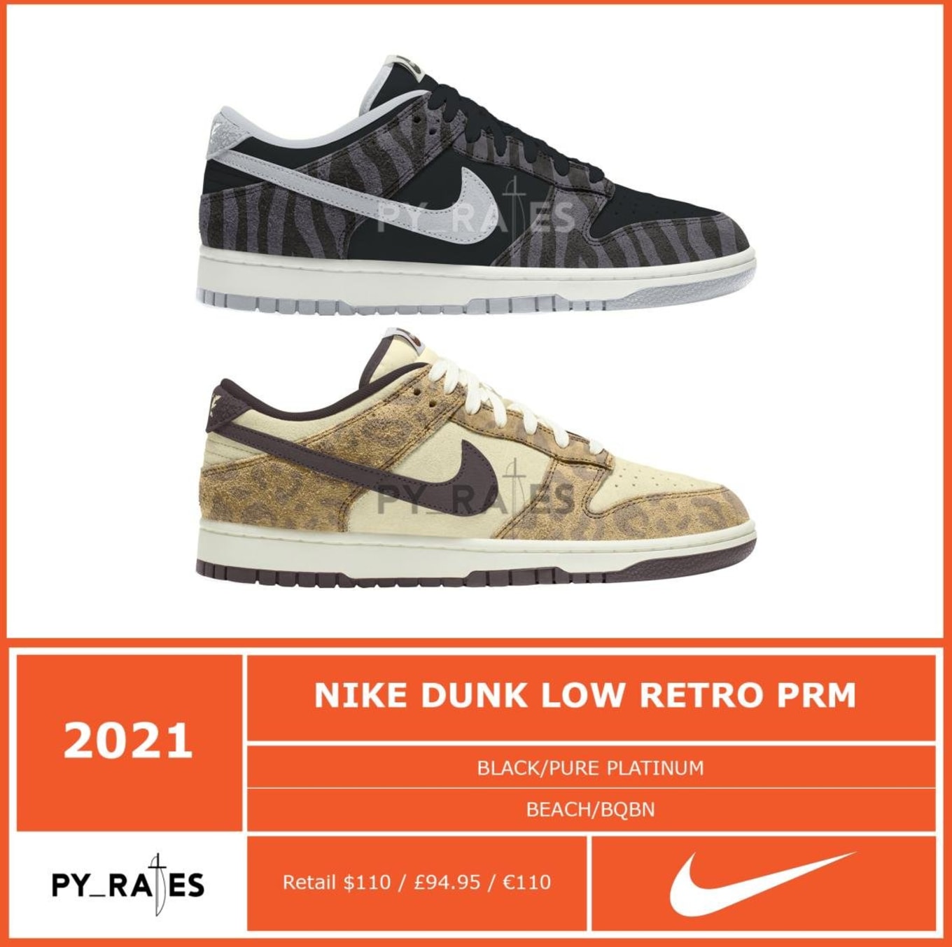 Nike Dunk Low 'Animal Pack' Release 