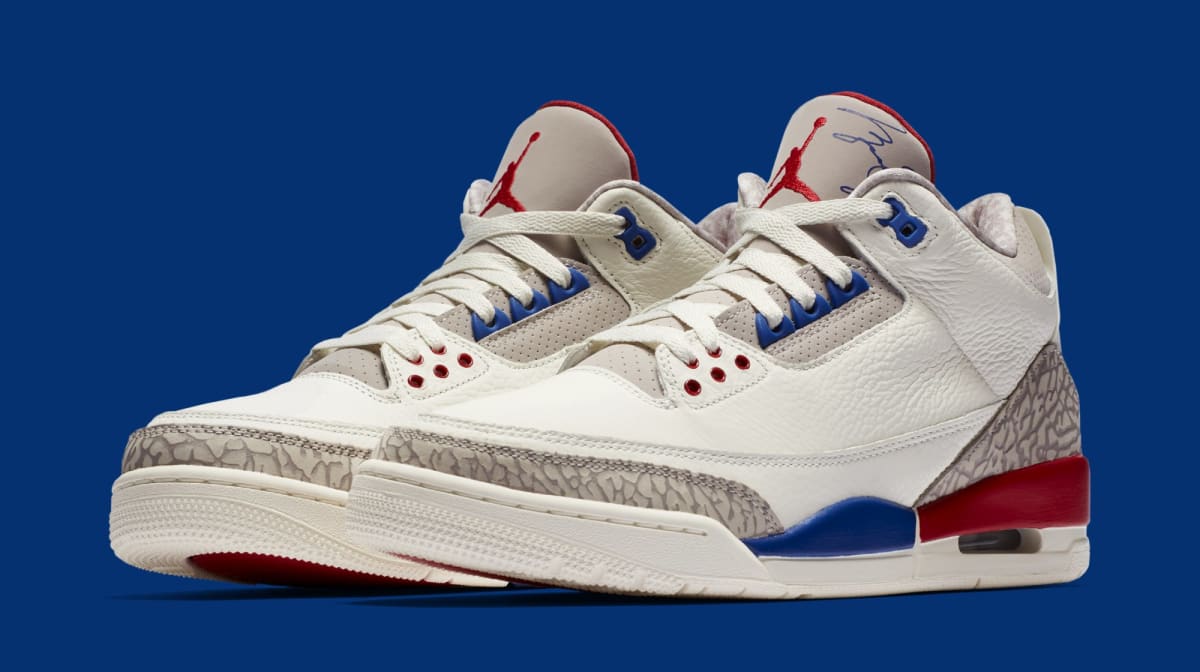 white orange blue 3s