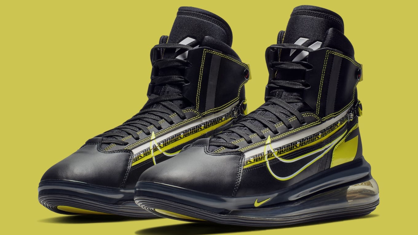 nike black and yellow high tops