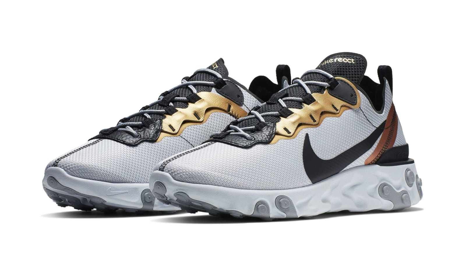 black and gold nike react