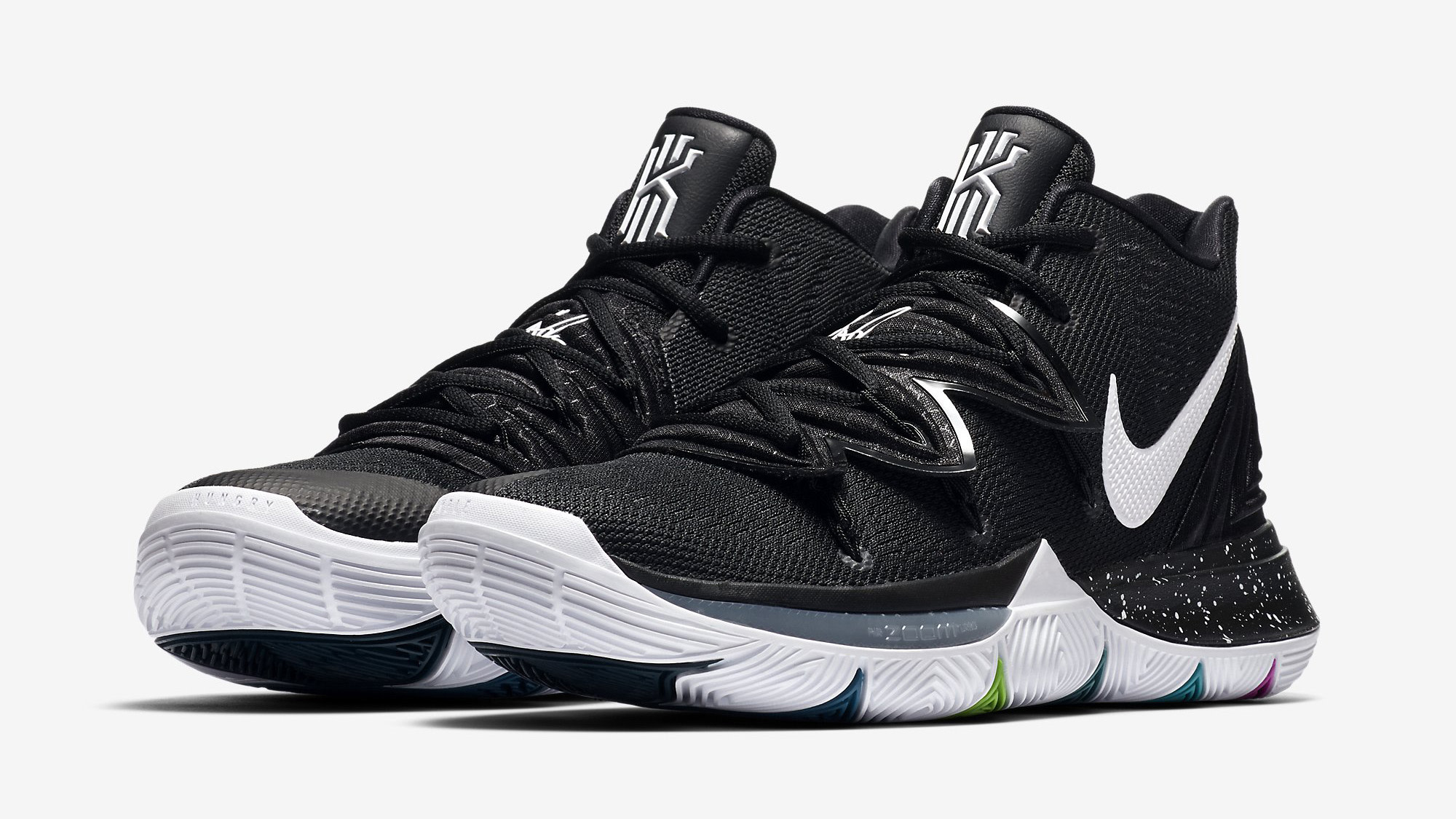 kyrie 5 white and black