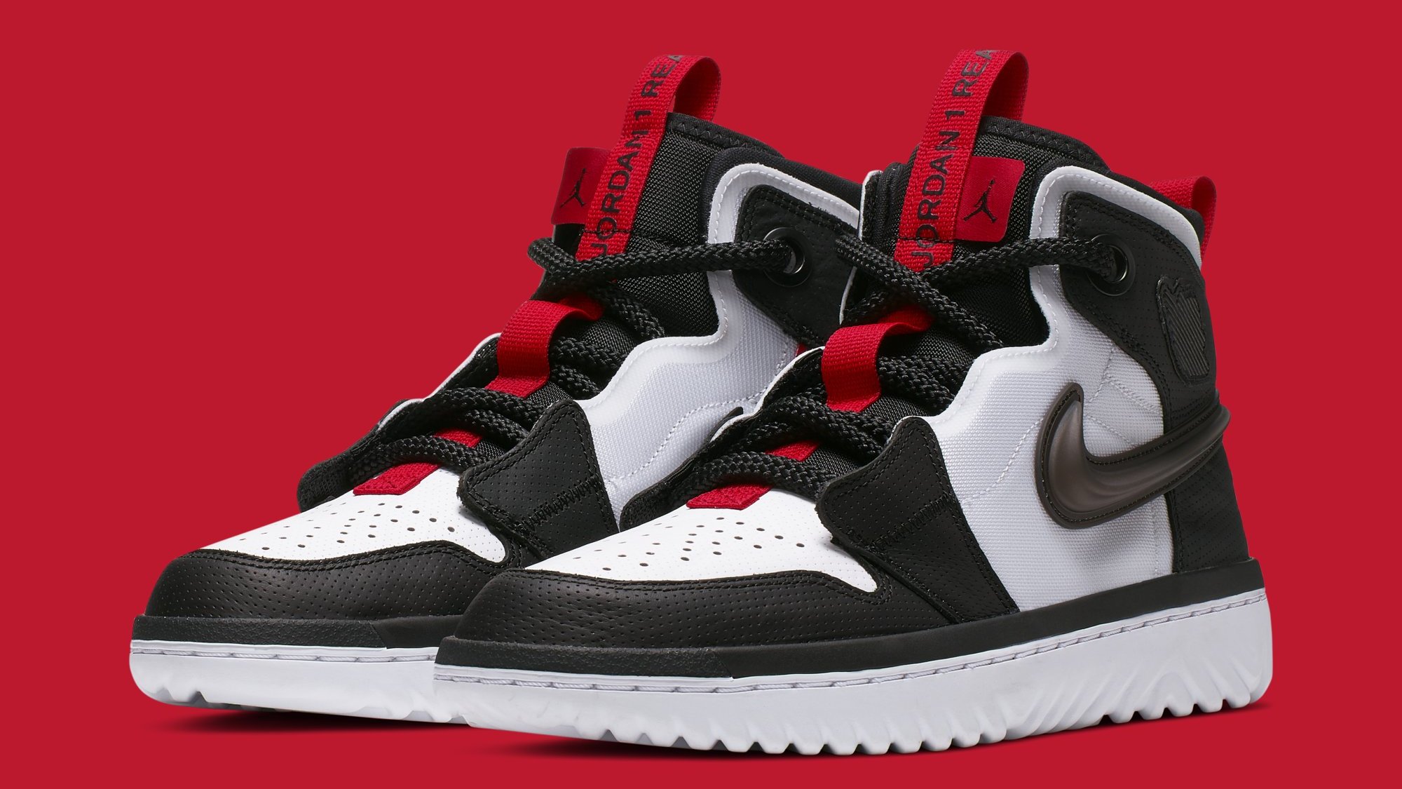 jordan 1 high react black white gym red