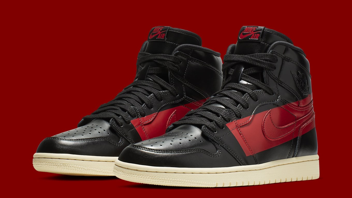 Jordan 1 black with red stripe best sale