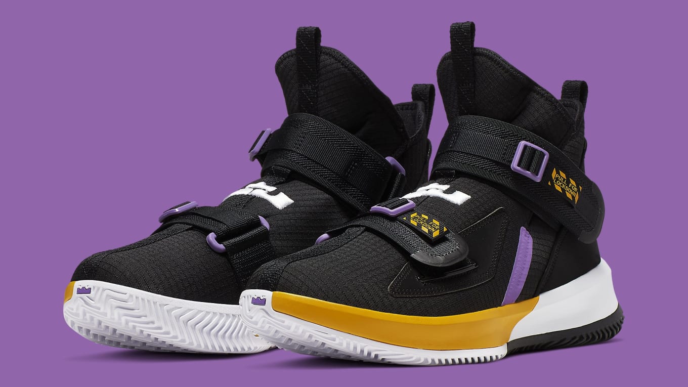 lebron shoes purple and gold