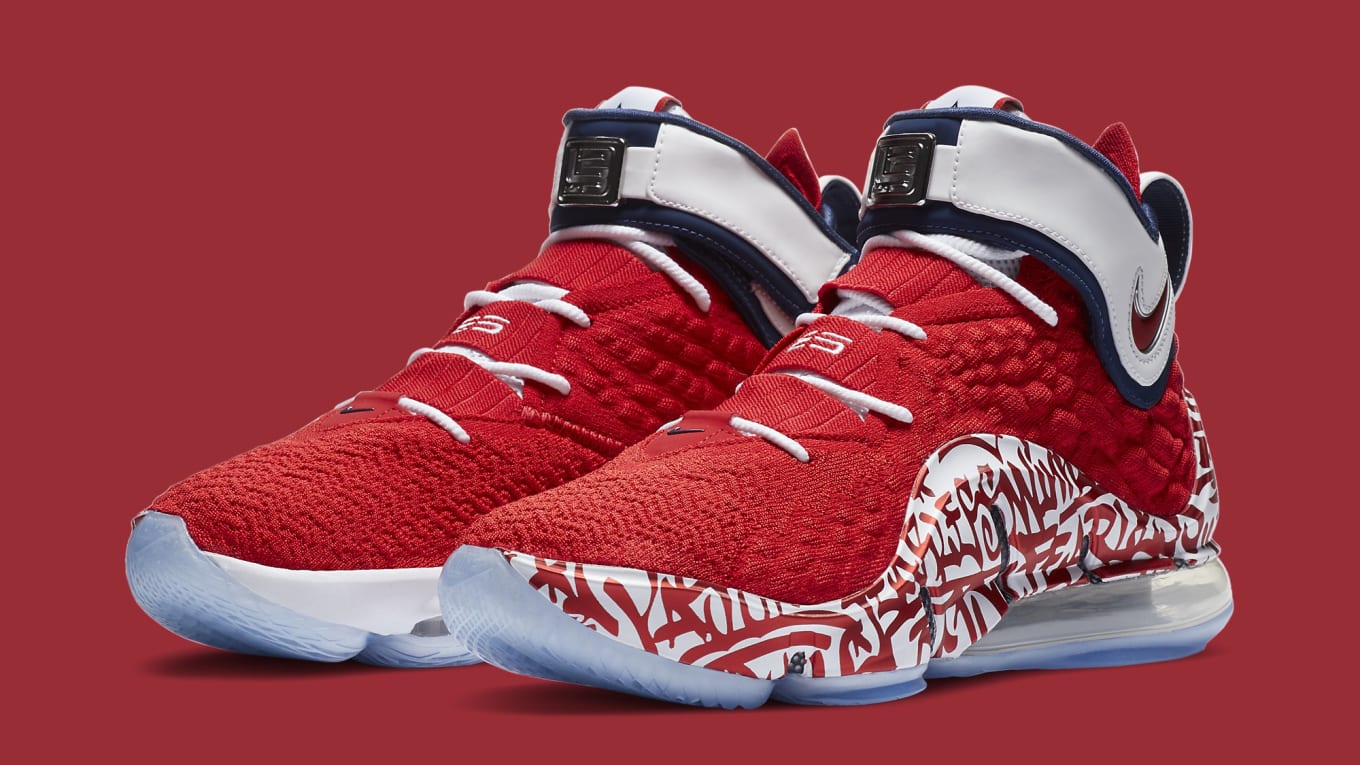 red and white lebron 18