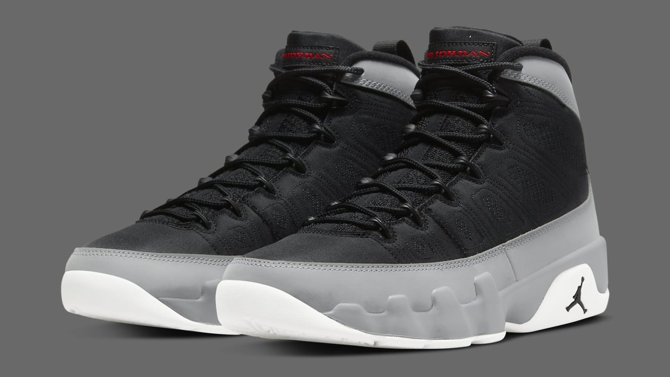 black grey and white jordan 9