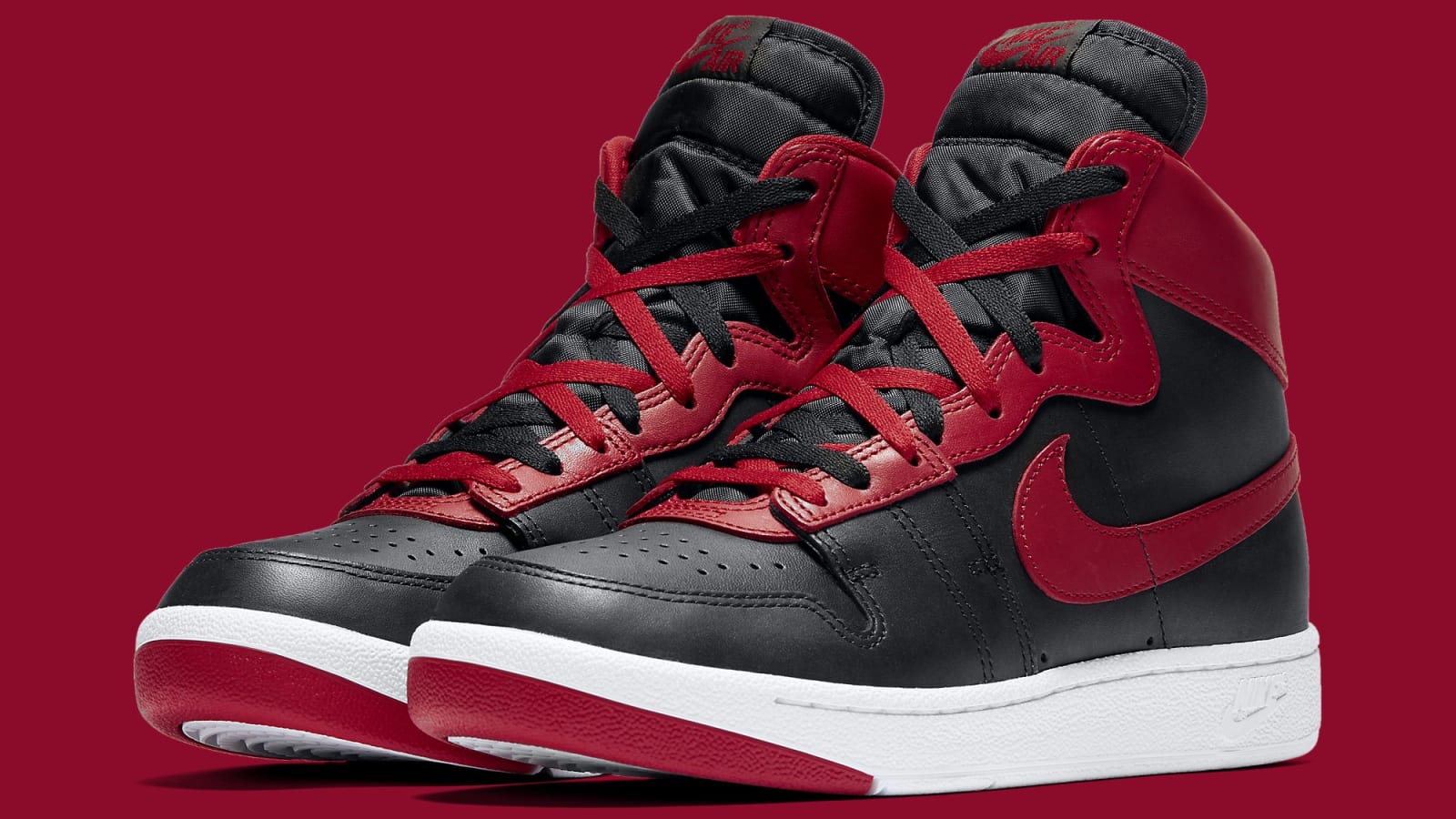black and red nike air ship