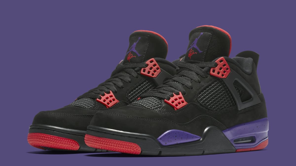 purple and red jordans